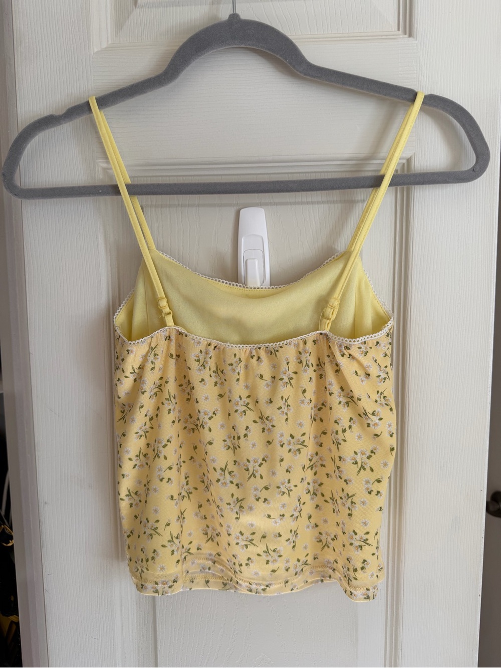 Yellow Floral Ruched Cami Top Size S - Picture 4 of 5